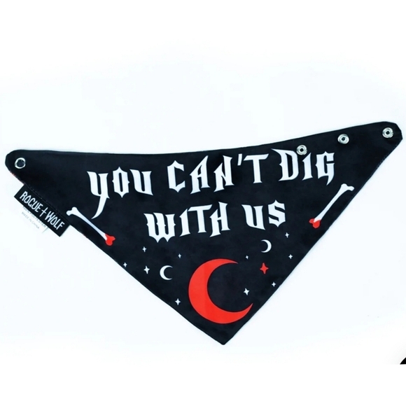 Rogue + Wolf ✦ “You Can’t Dig With Us” Reversible Pet Bandana ✦ Bones + Crystals - Picture 11 of 16